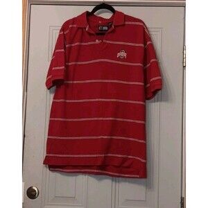 Ohio State Shirt Mens Large Red White Striped Crable Sportswear Football NCAA